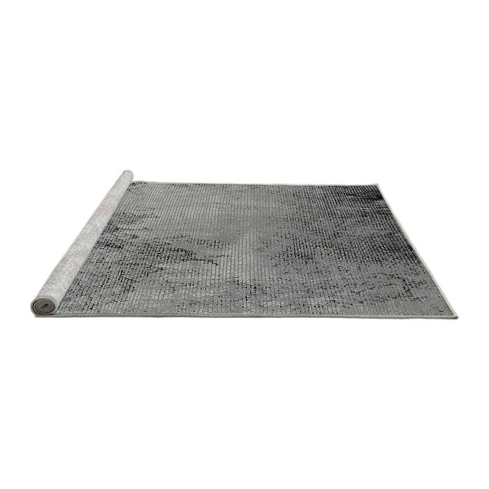 Sideview of Machine Washable Oriental Gray Industrial Rug, wshurb2491gry