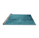 Sideview of Machine Washable Oriental Light Blue Industrial Rug, wshurb2491lblu