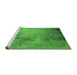 Sideview of Machine Washable Oriental Green Industrial Area Rugs, wshurb2491grn