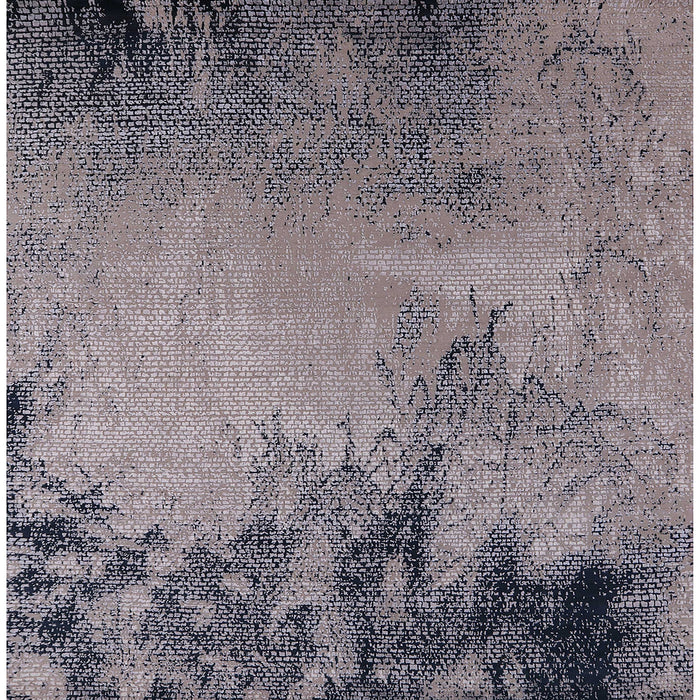 Square Mid-Century Modern Silver Pink Oriental Rug, urb2491