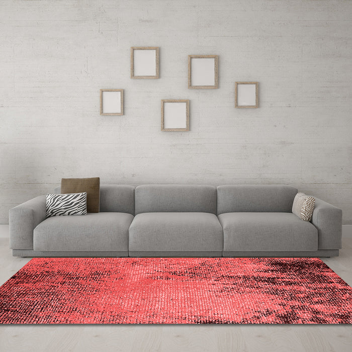 Industrial Red Washable Rugs