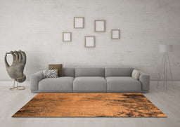Machine Washable Oriental Orange Industrial Area Rugs in a Living Room, wshurb2491org