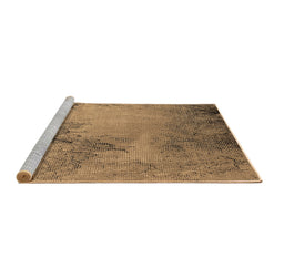 Sideview of Machine Washable Oriental Brown Industrial Rug, wshurb2491brn
