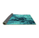 Sideview of Oriental Turquoise Industrial Rug, urb2492turq