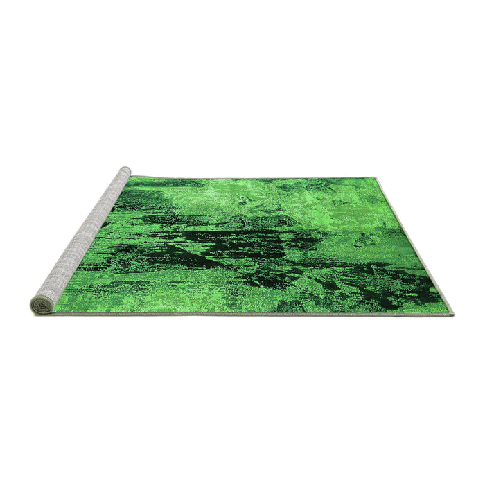 Sideview of Machine Washable Oriental Green Industrial Area Rugs, wshurb2492grn