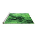 Sideview of Machine Washable Oriental Green Industrial Area Rugs, wshurb2492grn