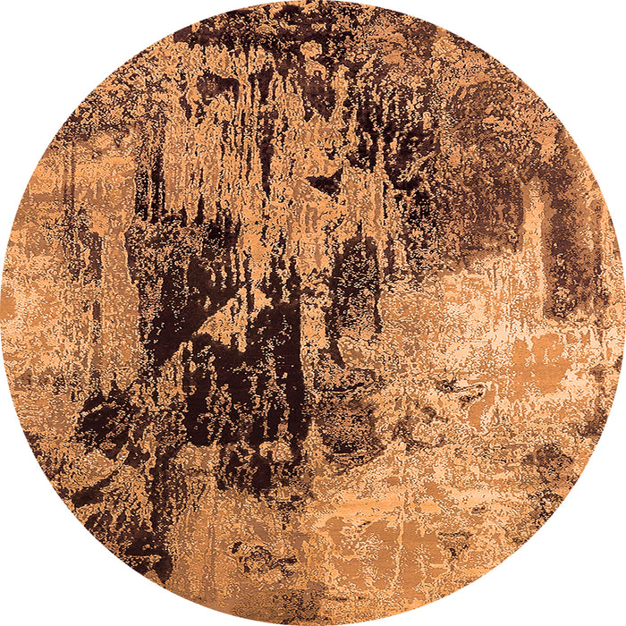 Round Oriental Orange Industrial Rug, urb2492org