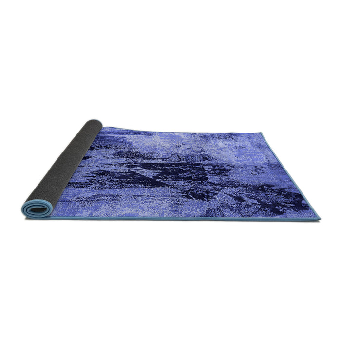 Sideview of Oriental Blue Industrial Rug, urb2492blu