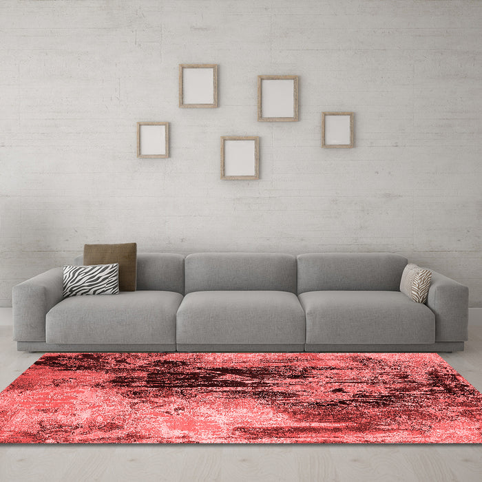 Industrial Red Washable Rugs