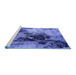 Sideview of Machine Washable Oriental Blue Industrial Rug, wshurb2492blu