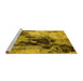 Sideview of Machine Washable Oriental Yellow Industrial Rug, wshurb2492yw