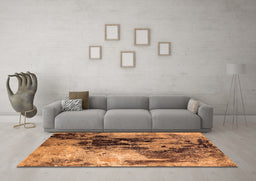 Machine Washable Oriental Orange Industrial Area Rugs in a Living Room, wshurb2492org