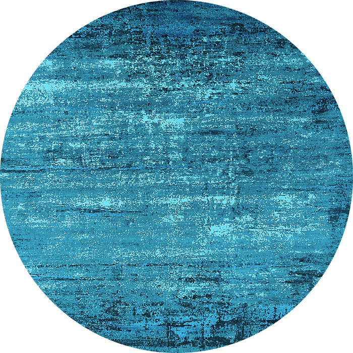 Round Machine Washable Oriental Light Blue Industrial Rug, wshurb2493lblu