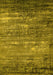 Machine Washable Oriental Yellow Industrial Rug, wshurb2493yw
