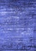 Machine Washable Oriental Blue Industrial Rug, wshurb2493blu