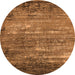 Round Oriental Orange Industrial Rug, urb2493org