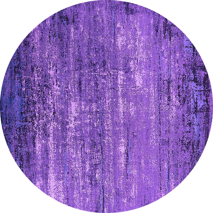 Round Machine Washable Oriental Purple Industrial Area Rugs, wshurb2493pur
