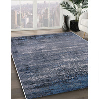 Mid-Century Modern Blue Moss Green Oriental Rug, urb2493