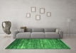 Machine Washable Oriental Green Industrial Area Rugs in a Living Room,, wshurb2493grn