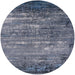 Round Machine Washable Industrial Modern Blue Moss Green Rug, wshurb2493