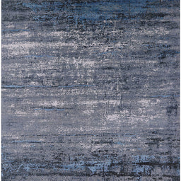 Square Machine Washable Industrial Modern Blue Moss Green Rug, wshurb2493