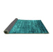 Sideview of Oriental Turquoise Industrial Rug, urb2493turq