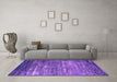 Machine Washable Oriental Purple Industrial Area Rugs in a Living Room, wshurb2493pur
