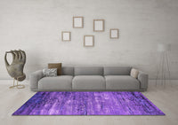 Machine Washable Oriental Purple Industrial Rug, wshurb2493pur