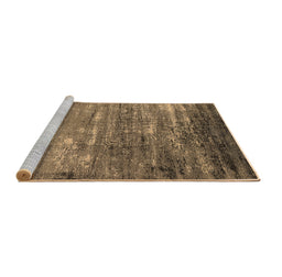 Sideview of Machine Washable Oriental Brown Industrial Rug, wshurb2493brn