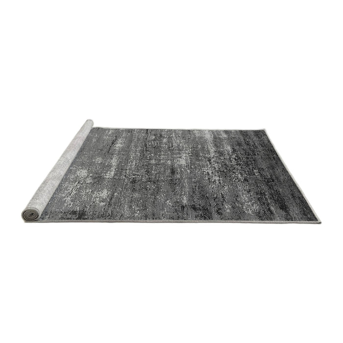 Sideview of Machine Washable Oriental Gray Industrial Rug, wshurb2493gry