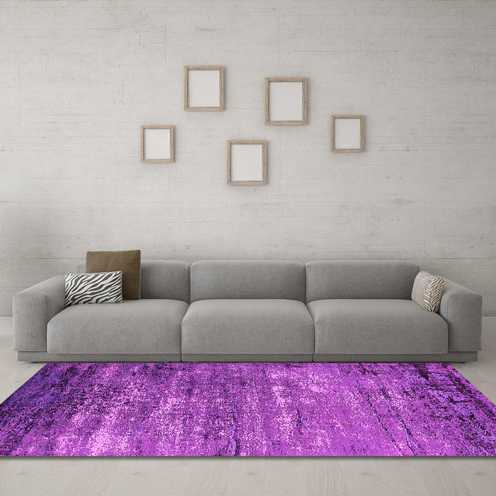 Machine Washable Oriental Pink Industrial Rug in a Living Room, wshurb2493pnk
