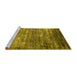 Sideview of Machine Washable Oriental Yellow Industrial Rug, wshurb2493yw