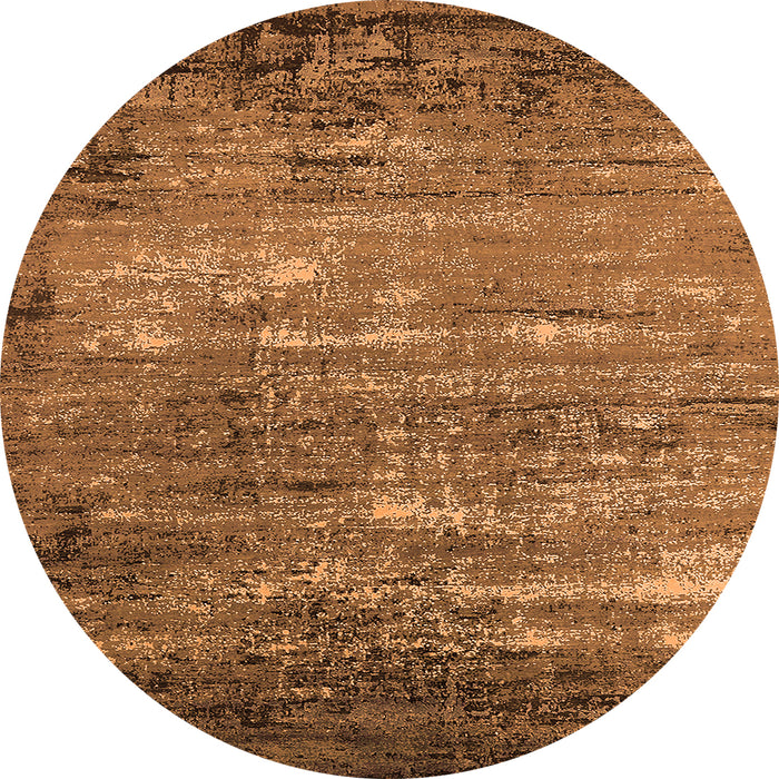 Round Machine Washable Oriental Orange Industrial Area Rugs, wshurb2493org