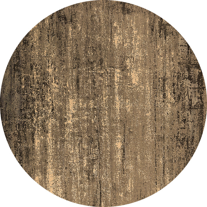Round Oriental Brown Industrial Rug, urb2493brn