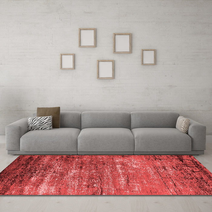 Industrial Red Washable Rugs