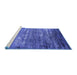 Sideview of Machine Washable Oriental Blue Industrial Rug, wshurb2493blu