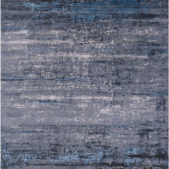 Square Machine Washable Industrial Modern Purple Navy Blue Rug, wshurb2494