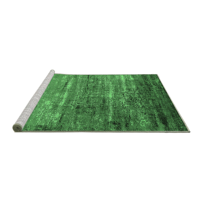 Sideview of Machine Washable Oriental Emerald Green Industrial Area Rugs, wshurb2494emgrn