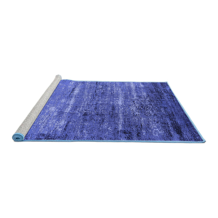 Sideview of Machine Washable Oriental Blue Industrial Rug, wshurb2494blu