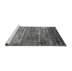 Sideview of Machine Washable Oriental Gray Industrial Rug, wshurb2494gry