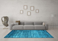 Machine Washable Oriental Light Blue Industrial Rug, wshurb2494lblu