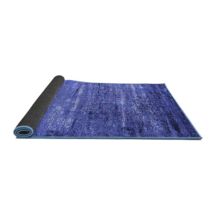 Sideview of Oriental Blue Industrial Rug, urb2494blu