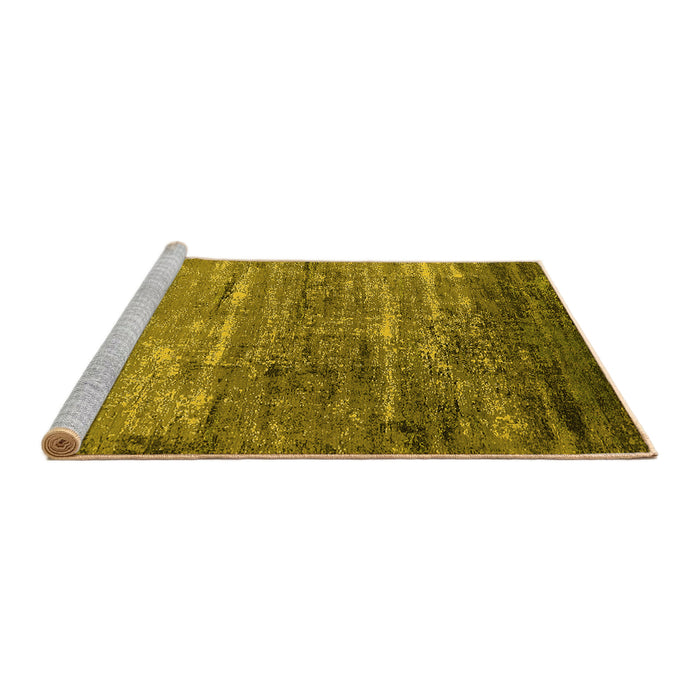 Sideview of Machine Washable Oriental Yellow Industrial Rug, wshurb2494yw