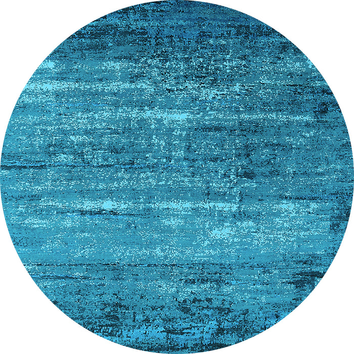Round Machine Washable Oriental Light Blue Industrial Rug, wshurb2494lblu