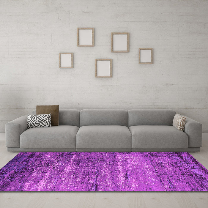 Machine Washable Oriental Pink Industrial Rug in a Living Room, wshurb2494pnk