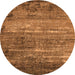 Round Oriental Orange Industrial Rug, urb2494org