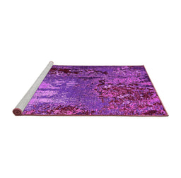 Sideview of Machine Washable Oriental Pink Industrial Rug, wshurb2495pnk