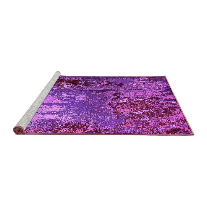 Sideview of Machine Washable Oriental Pink Industrial Rug, wshurb2495pnk