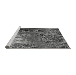 Sideview of Machine Washable Oriental Gray Industrial Rug, wshurb2495gry