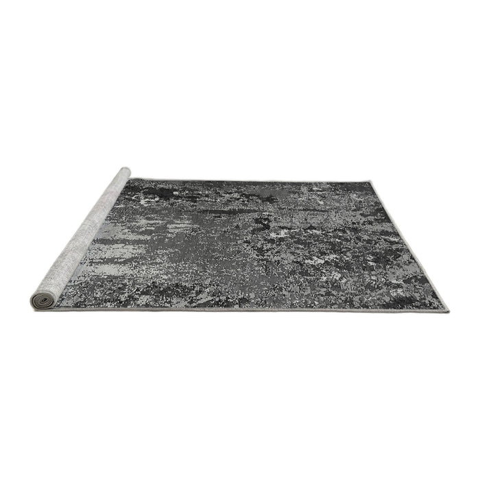 Sideview of Machine Washable Oriental Gray Industrial Rug, wshurb2495gry